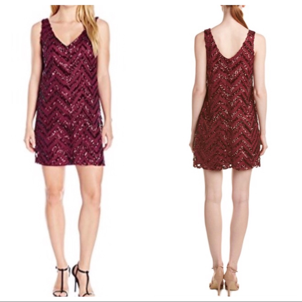 NWT BB Dakota Mayfair Chevron Sequin Dress